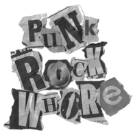 punk rock who logo in black and white